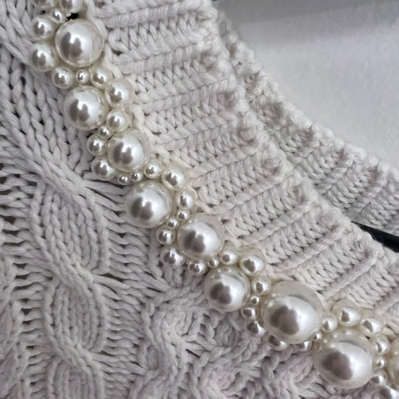 Simone Rocha x H&M unisex sweater with pearl trim collar size M - Picture 2 of 3